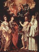 Guido Reni Marienkronung mit Hl. Katharina von Alexandrien, Hl. Johannes Evangelist, Hl. Johannes der Taufer, Hl. Romuald von Camaldoli USA oil painting artist